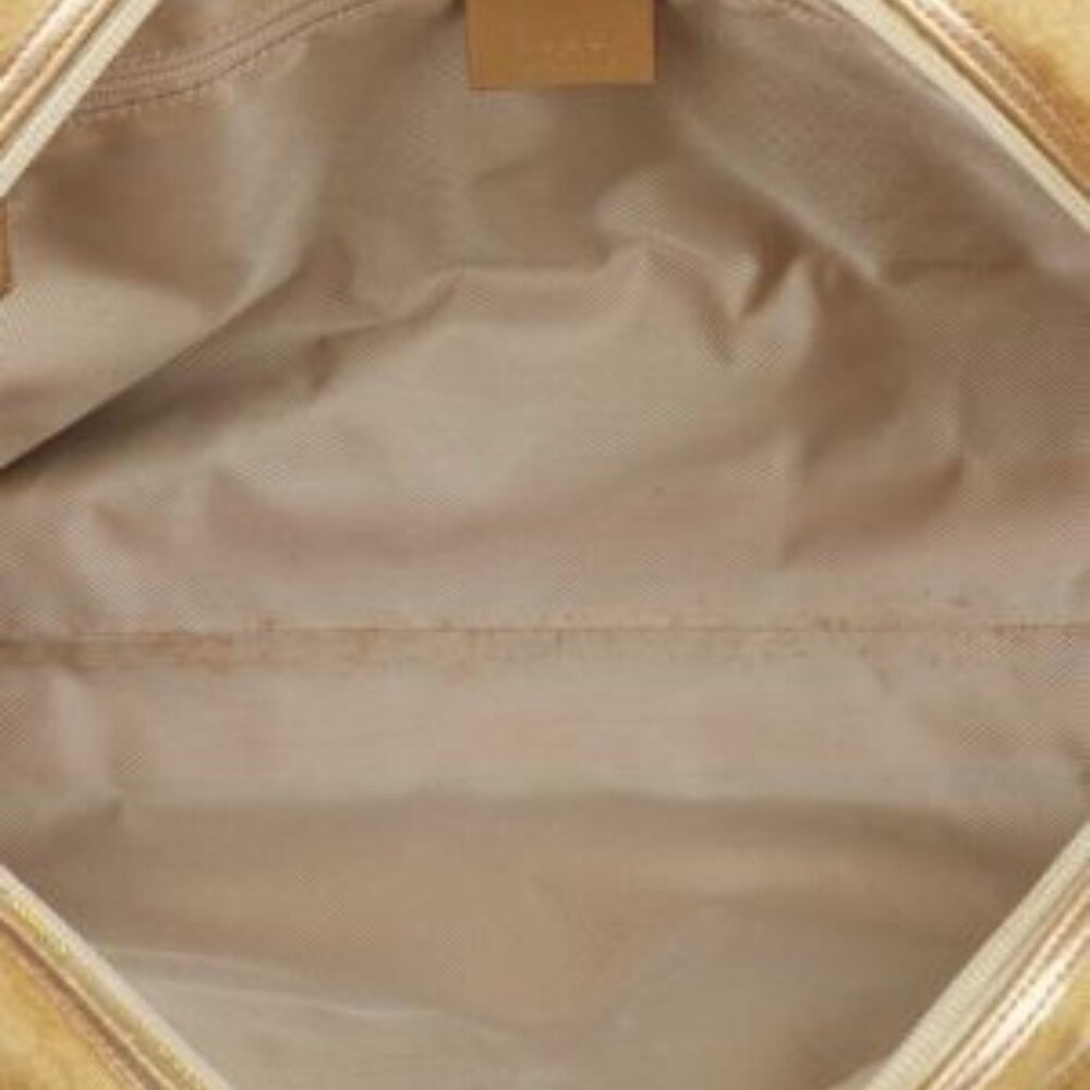 SALE! Vintage Gucci Princy GG Logo Gold Bowler Boston Bag Satchel Canvas Leather - Picture 4 of 16